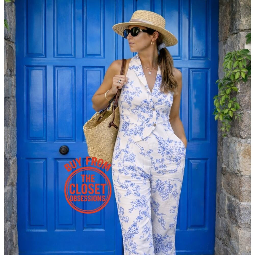 RARE Mango Co-Ord Set – Halter Neck Vest & Wide Leg Pants NWT